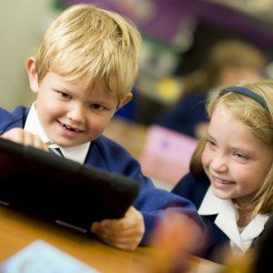 children using a tablet