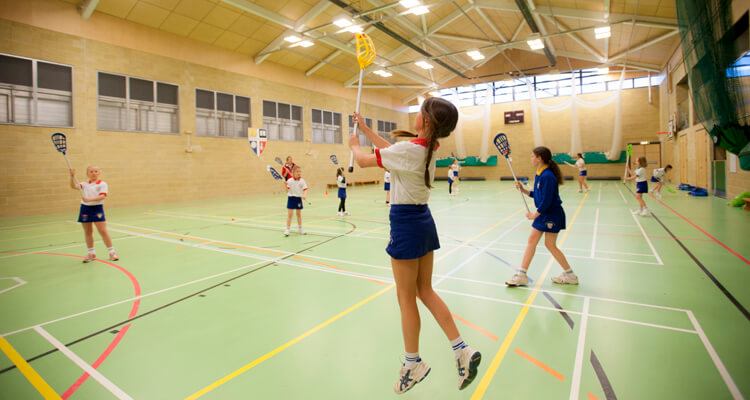 children in sports hall