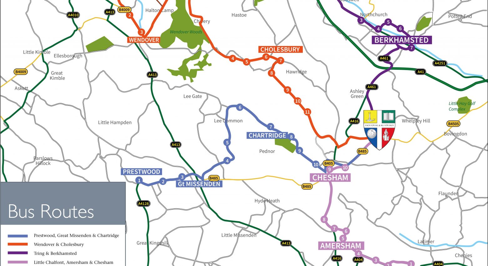 bus map Chesham school