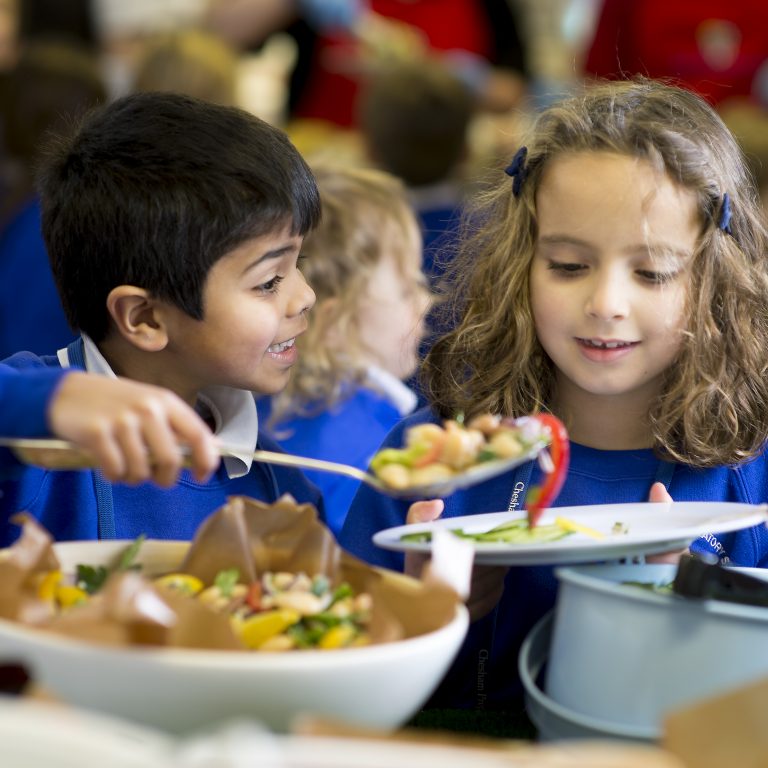 Students in the cafeteria