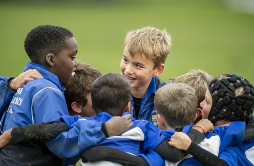 Students in a huddle